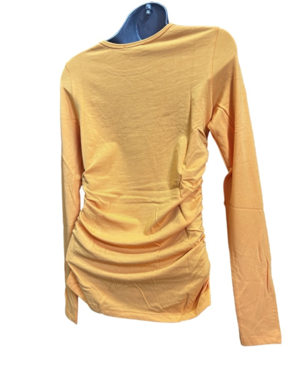 NWT Anatomie Milly Ruched Long Sleeve Top in tangerine in large retails $178 - Picture 4 of 8